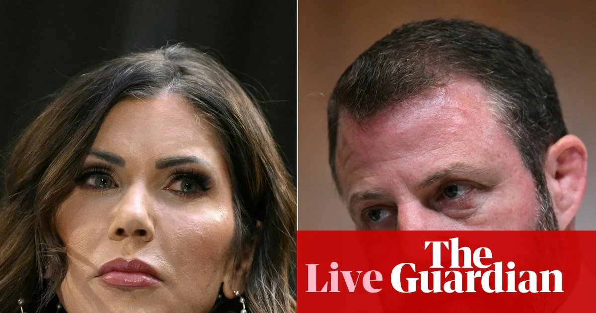 ‘Firing her is not enough’: Democrats celebrate Kristi Noem departure but say she must be ‘held accountable’ – US politics live | Kristi Noem
