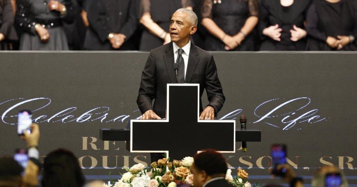 Obama speaks at funeral service for Rev. Jesse Jackson