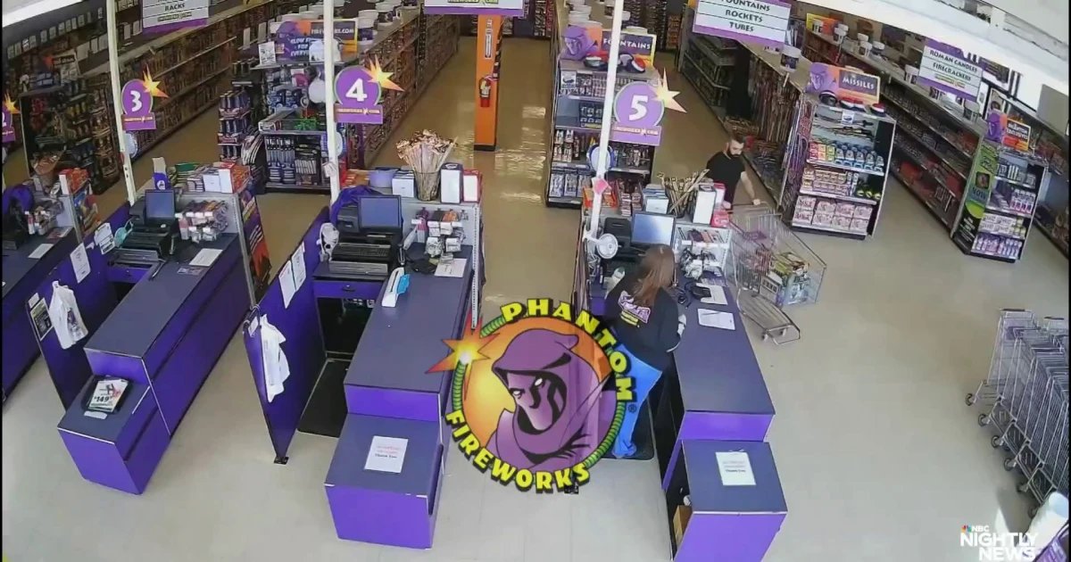 Surveillance footage captures Michigan synagogue suspect buying fireworks days before attack