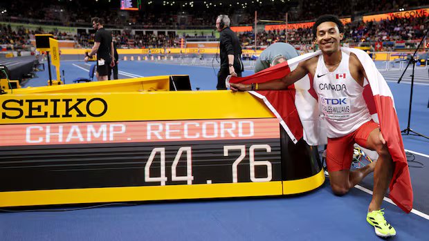 Canada’s Christopher Morales Williams wins 400m gold, sets championship record at indoor worlds