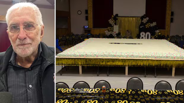 For his 80th birthday, Ted Martindale and his friends baked a 2,500-kilogram carrot cake