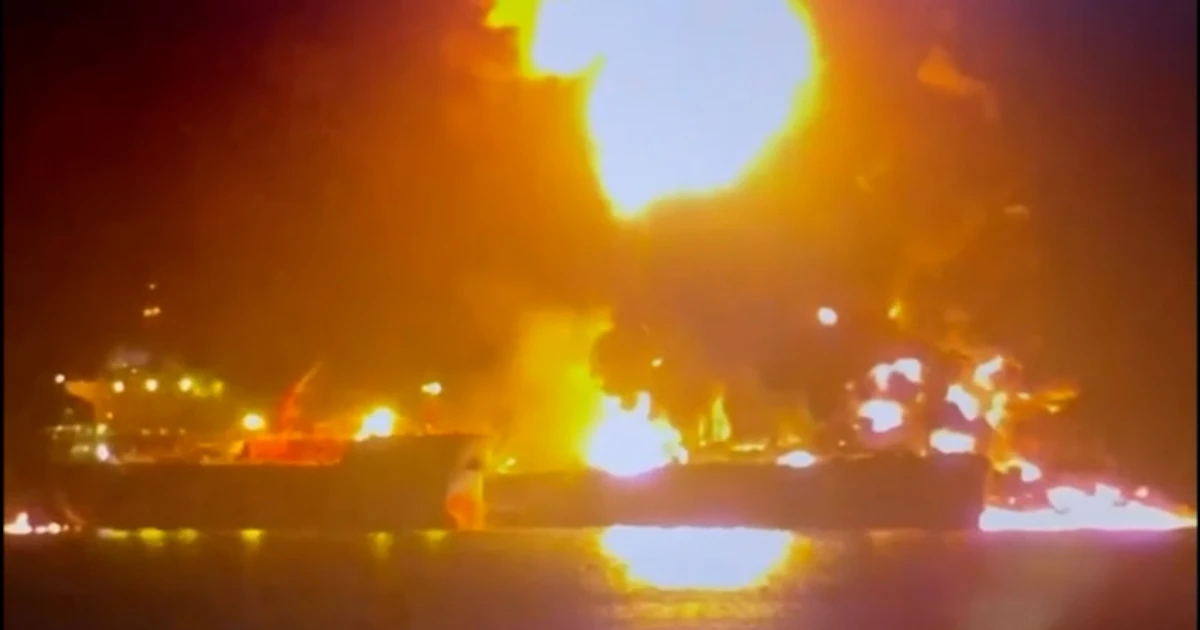 Two oil tankers catch fire after Iranian attacks in Iraqi waters