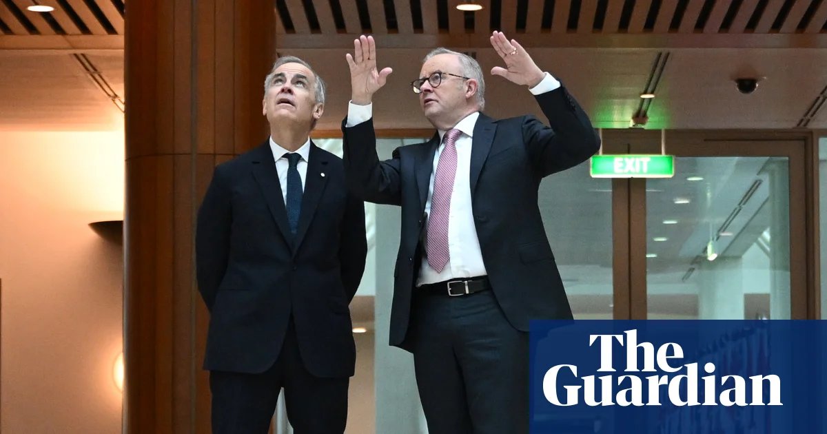 Canadian PM Mark Carney offers to team up with Australia as ‘strategic cousins’ to push back against dominant superpowers | Mark Carney