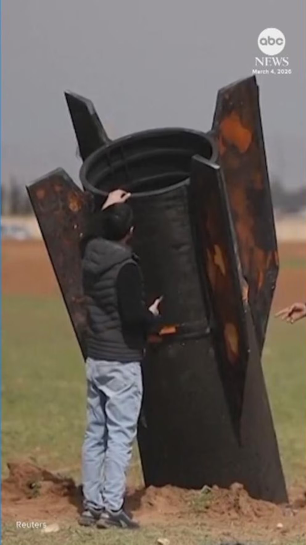 WATCH:  People gather around unexploded missile intercepted by NATO over Syria