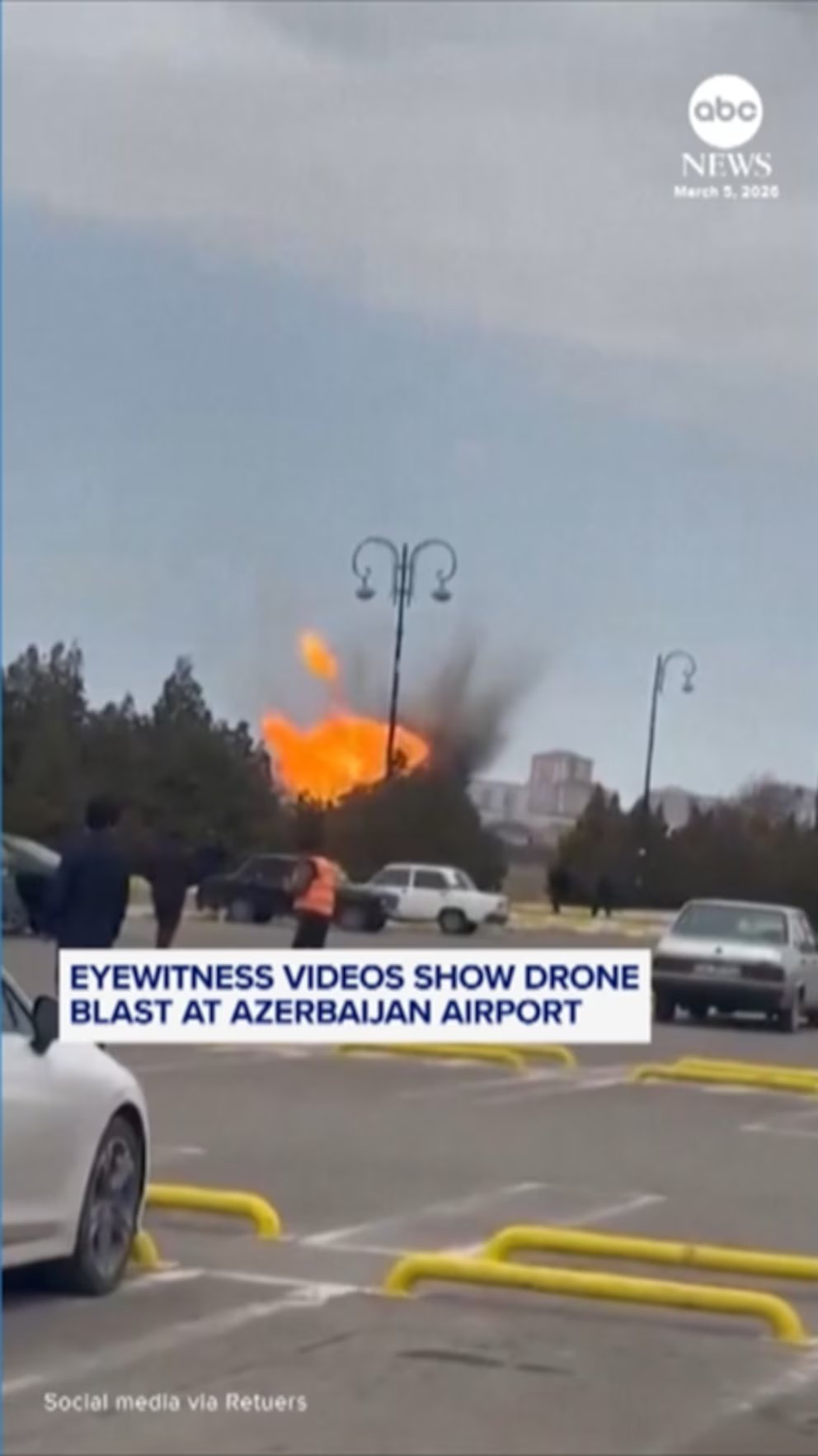 WATCH:  Eyewitness video captures drone strike on Azerbaijan airport