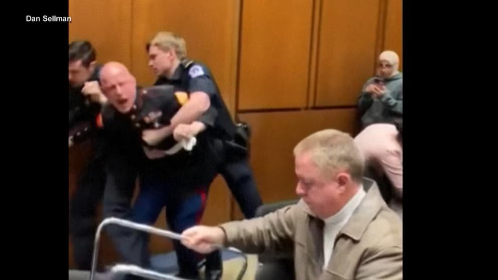 WATCH:  Senator helps remove protester during Senate hearing