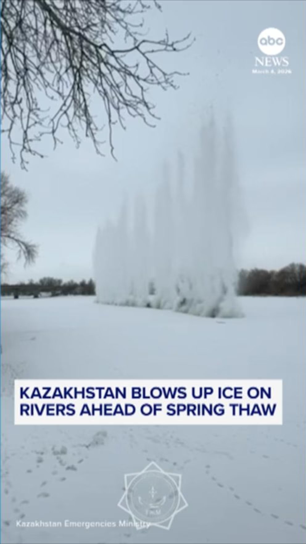WATCH:  Kazakhstan dynamites frozen rivers