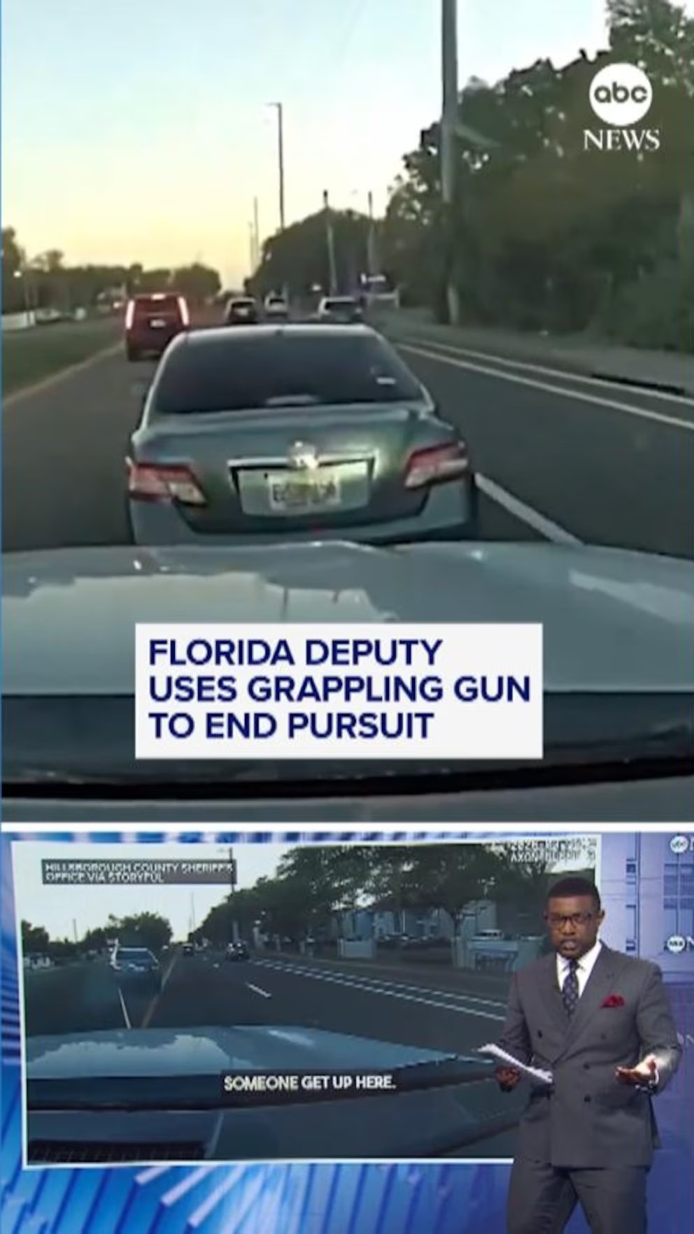 WATCH:  Florida deputy uses grappling gun to end pursuit