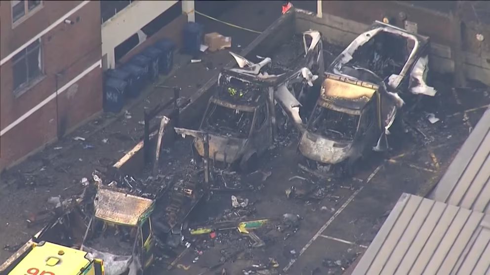 WATCH:  Jewish ambulances outside London synagogue set on fire in antisemitic act