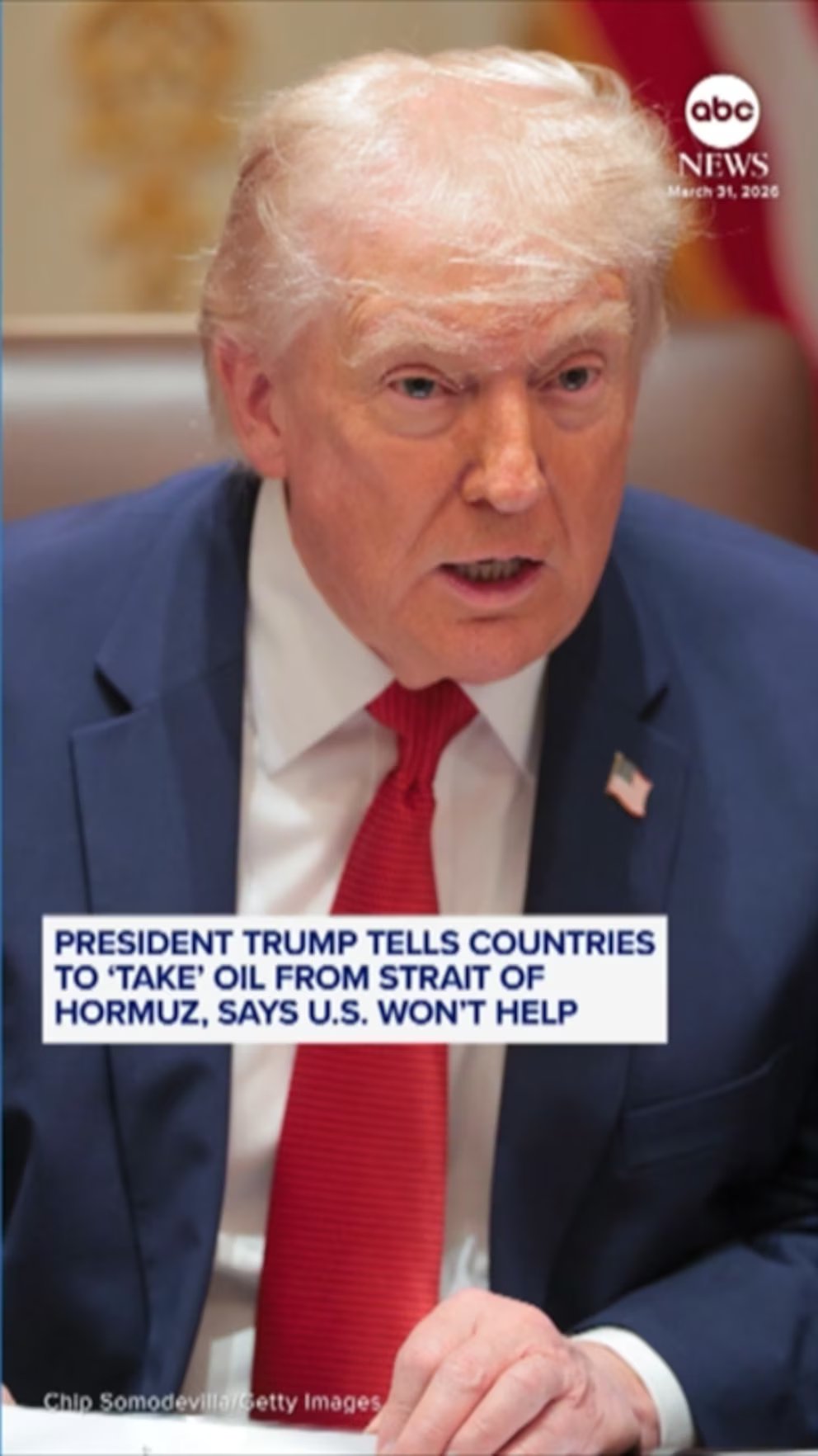 Video Trump tells countries to ‘take’ oil from Strait of Hormuz, says US won’t help
