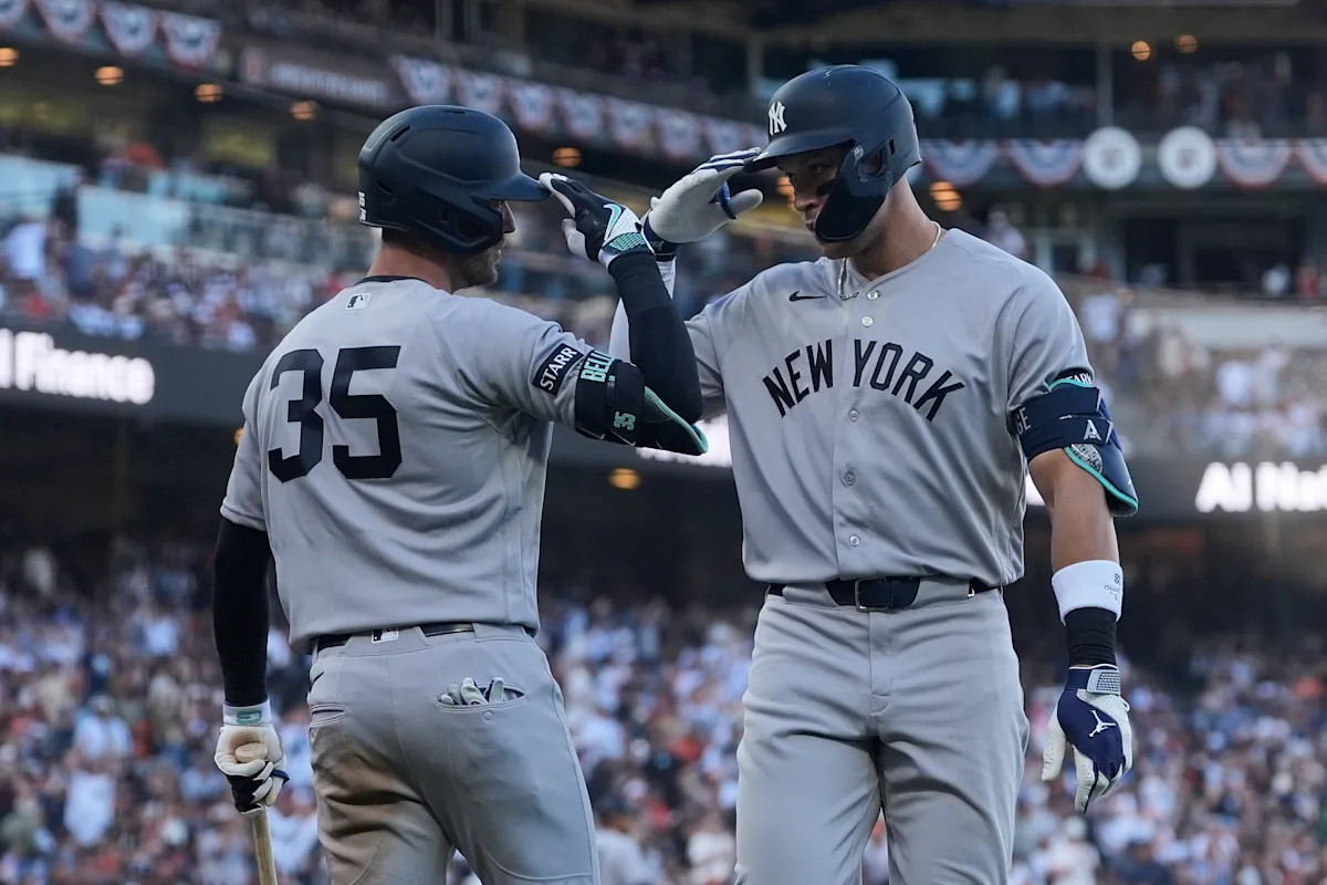 Aaron Judge hits 2nd home run in 2 games as Yankees beat Giants 3-1 to complete series sweep