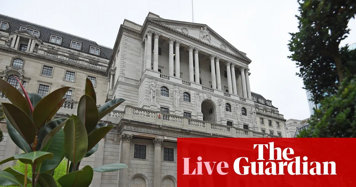 Bank of England expected to leave interest rates on hold as oil and gas prices surge; UK pay growth hits five-year low– business live | Business