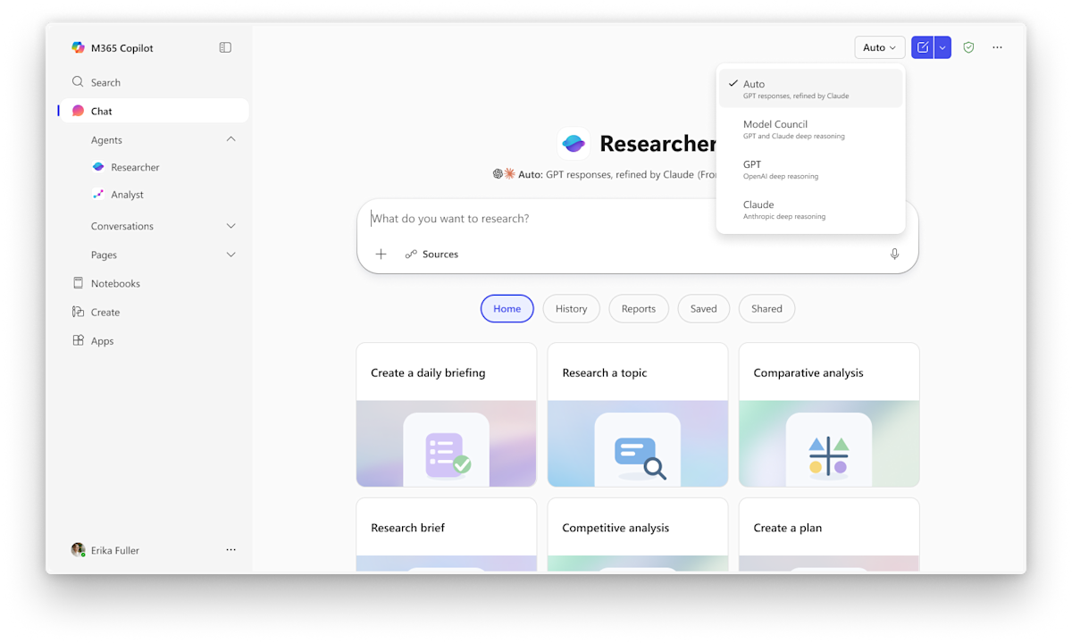 Microsoft’s research assistant can now use multiple AI models simultaneously