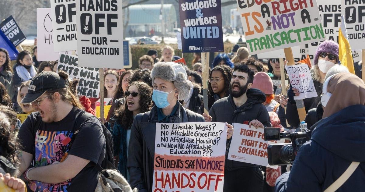 Rally over OSAP changes gets heated as protesters clash with police at Queen's Park