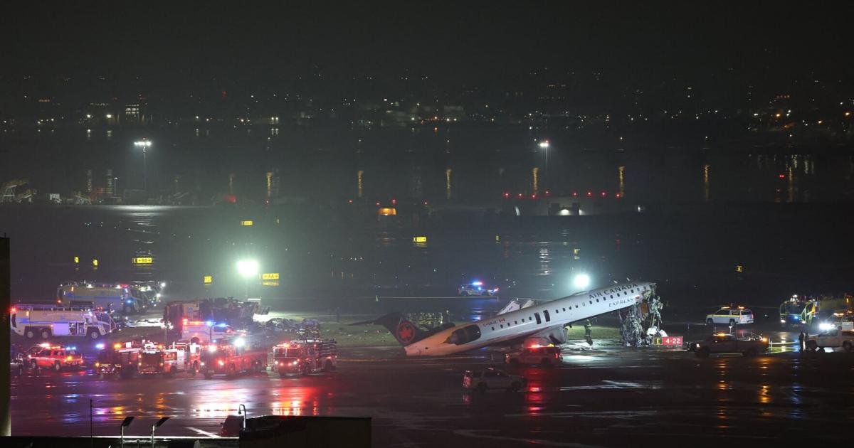 Air Canada flight from Montreal collides with a Port Authority vehicle at New York’s LaGuardia Airport