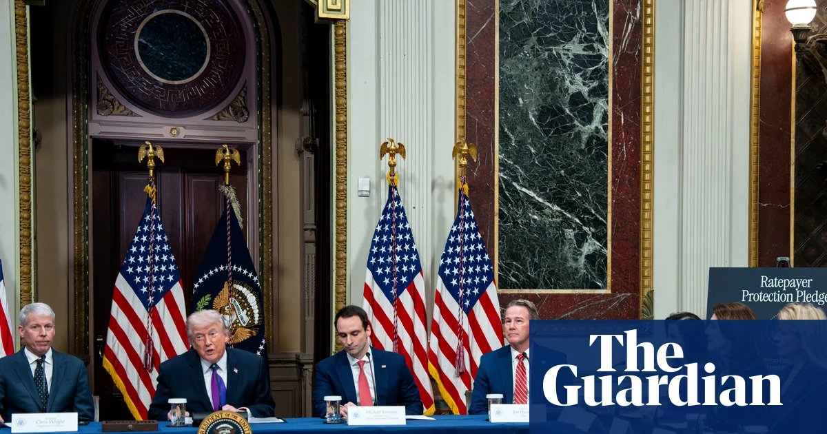 US tech firms pledge at White House to bear costs of energy for datacenters | US news