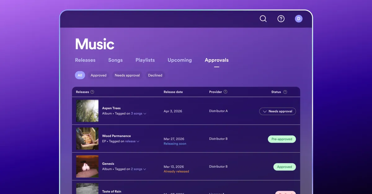 Spotify is letting artists manually approve releases to combat AI fakes