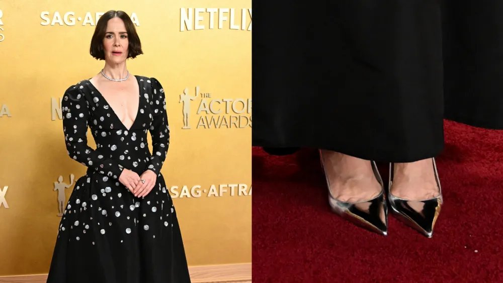 Sarah Paulson Pairs Paris Texas Heels With Archival Saint Laurent