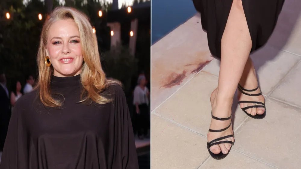 Alicia Silverstone Reaches for Black Minimalist Mules at WIF