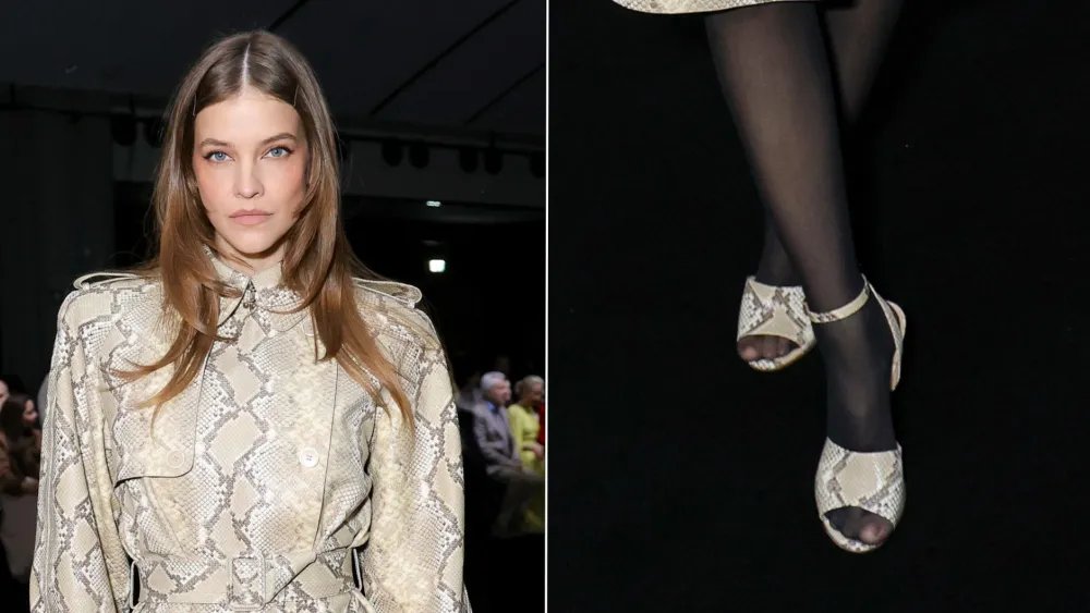 Barbara Palvin Leans Into the Python Heel Trend at Elie Saab in Paris