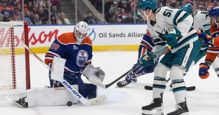 Oilers get total team effort to beat Sharks 5-3