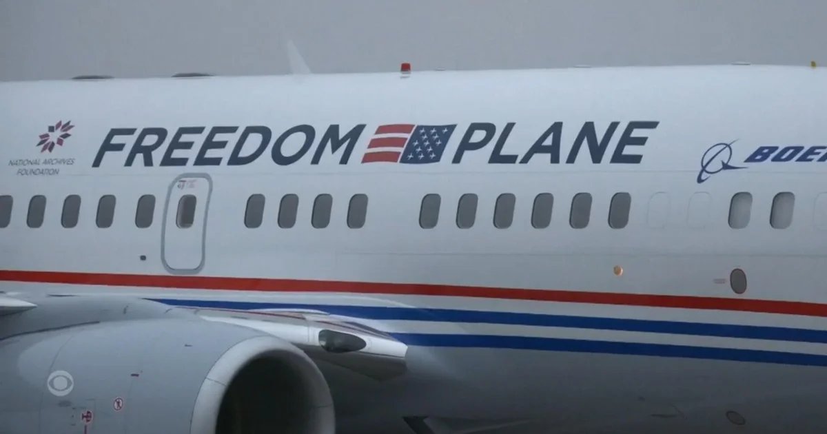 Freedom Plane carrying prized U.S. documents celebrates 250th anniversary