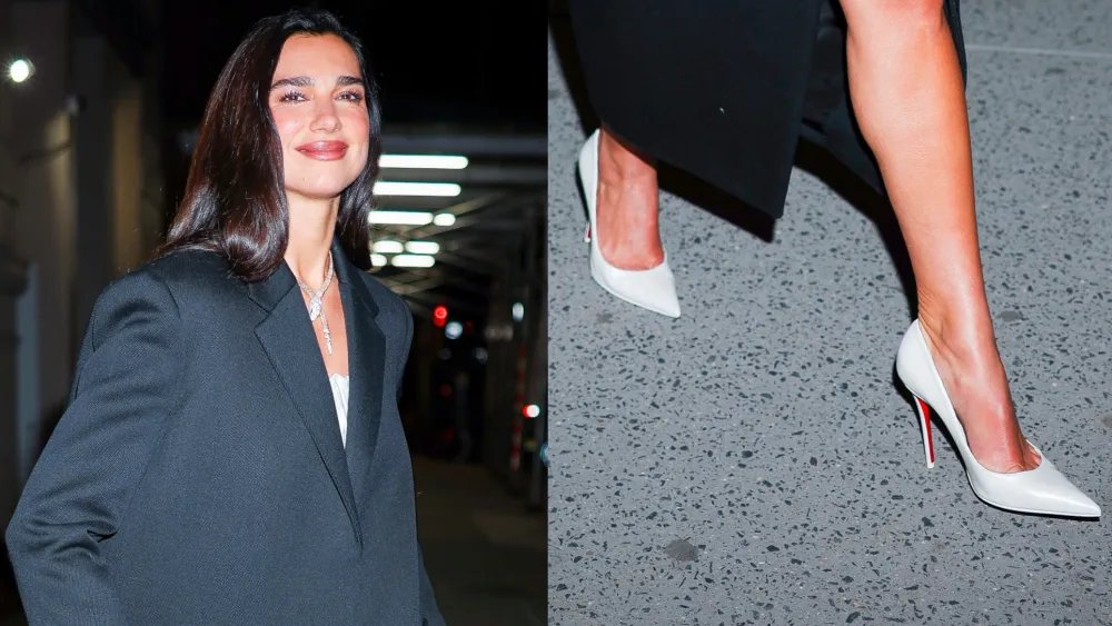 Dua Lipa Wears Louboutin Miss Z Pumps at Nespresso Event in New York