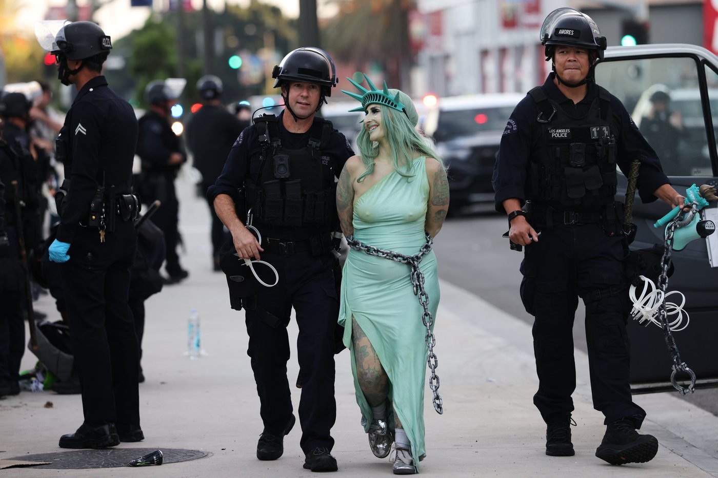 Dozens arrested for failing to disperse after ‘No Kings’ rally in Los Angeles