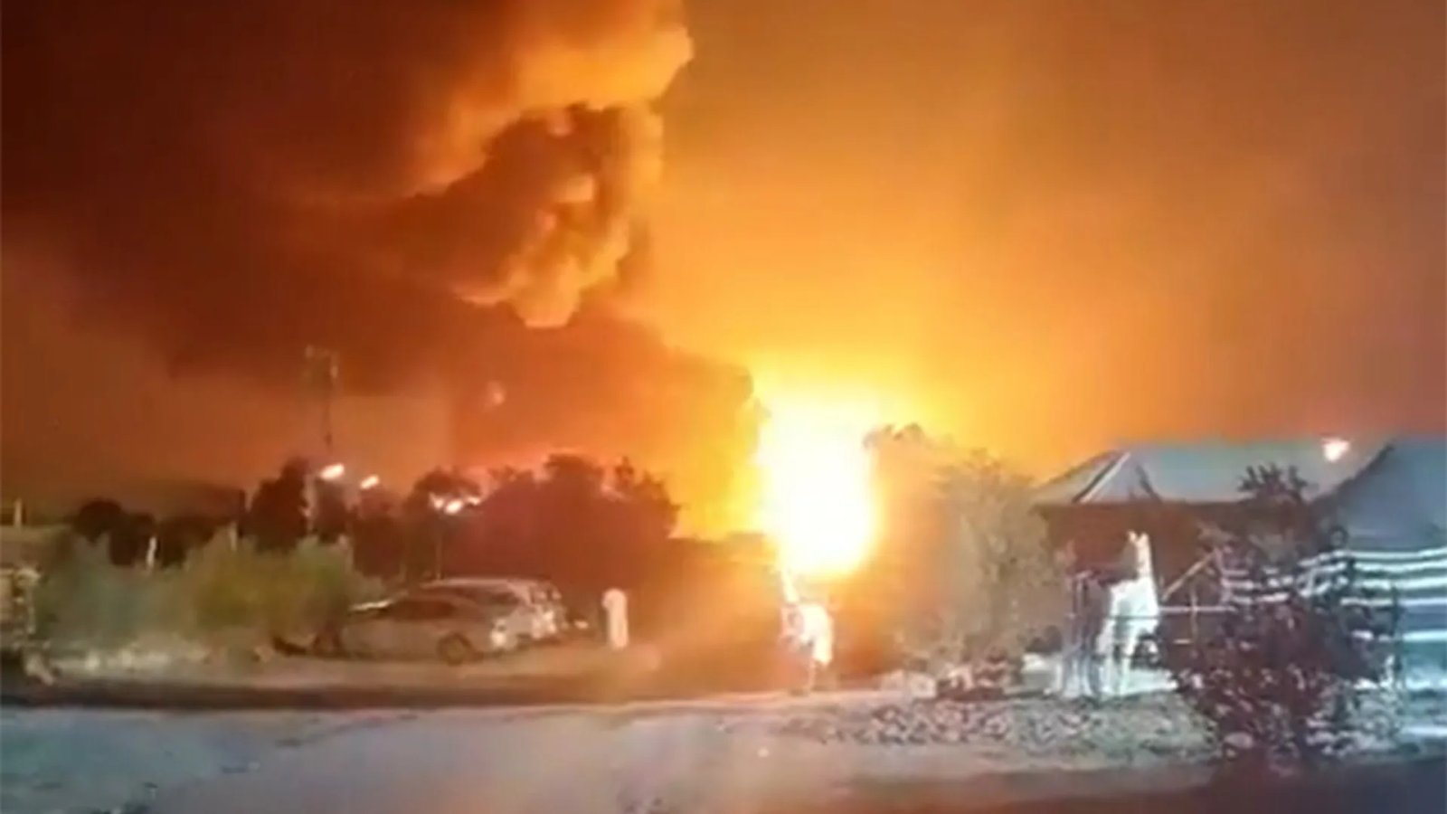 Video shows projectile exploding near Ali al-Salem Air Base in Kuwait | Israel-Iran conflict