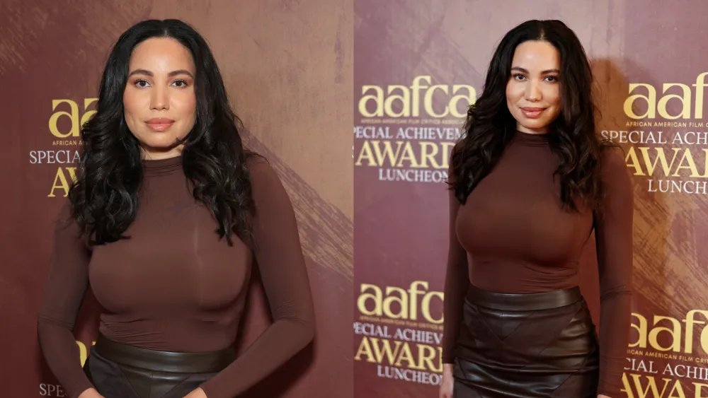Jurnee Smollett Goes Monochrome in Brown with L’Agence