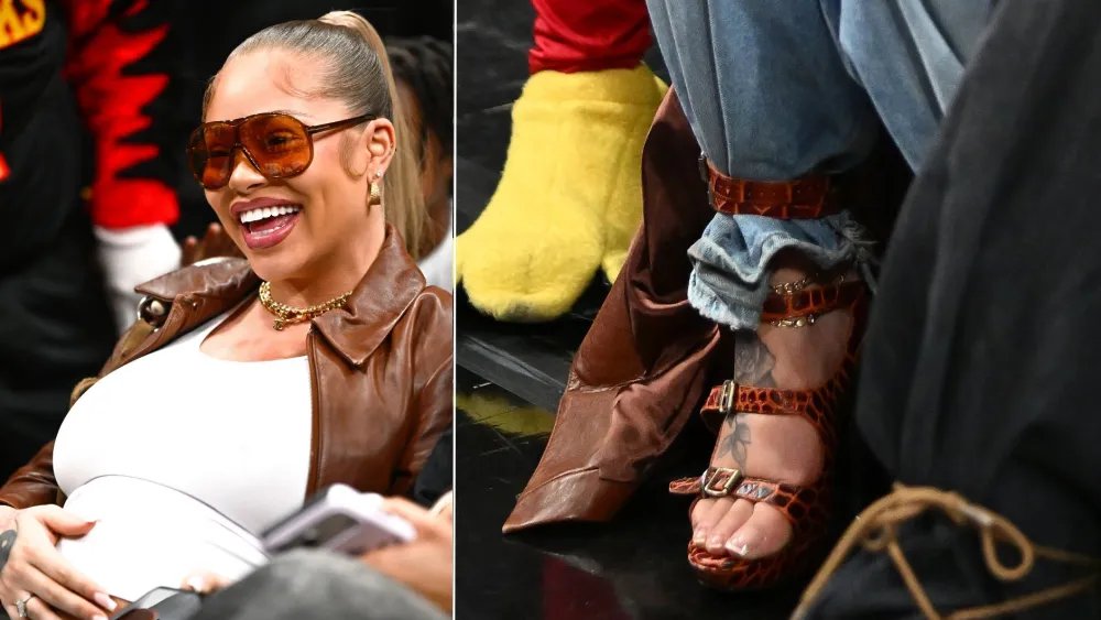 Latto Sits Courtside in Gladiator Heels After Pregnancy Reveal