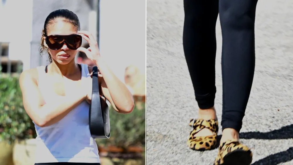 Lori Harvey Gives the Ballet Flat Trend an Animal Print Twist in Alaïa
