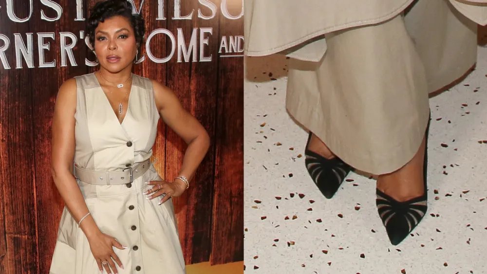 Taraji P. Henson Dons Aquazzura Mesh Pump For Broadway Show Junket