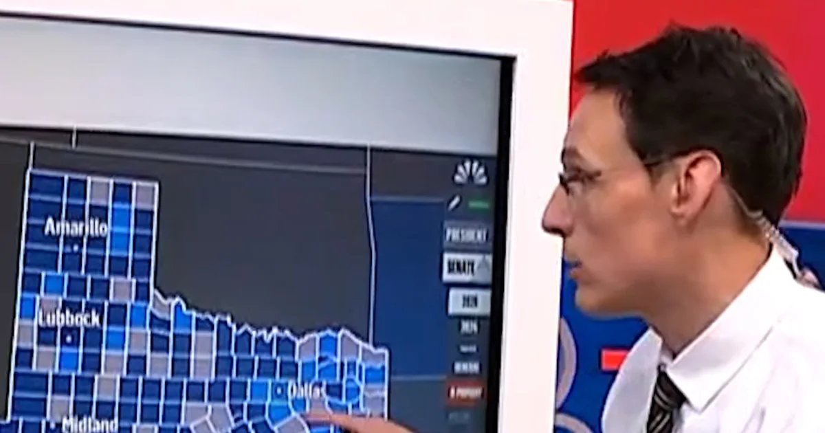 Steve Kornacki reacts to incoming vote numbers in Texas