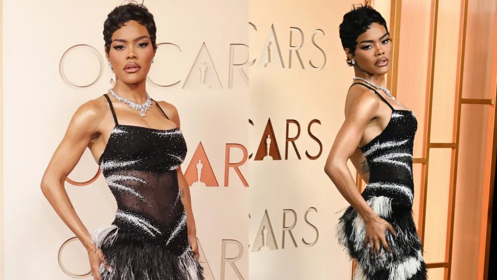 Teyana Taylor Wears Chanel Feathered Dress at the Oscars 2026