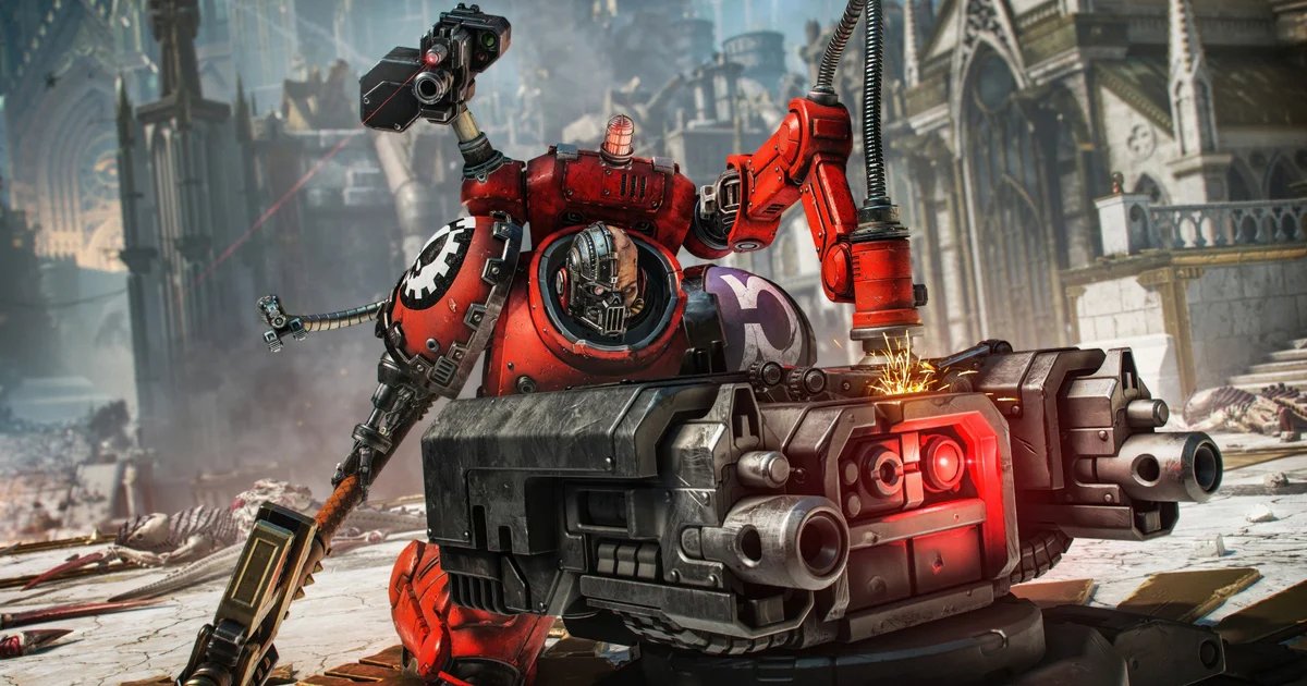 Warhammer 40,000: Space Marine 2’s latest update adds in the incredibly red, claw-machine-arm-toting Techmarine class