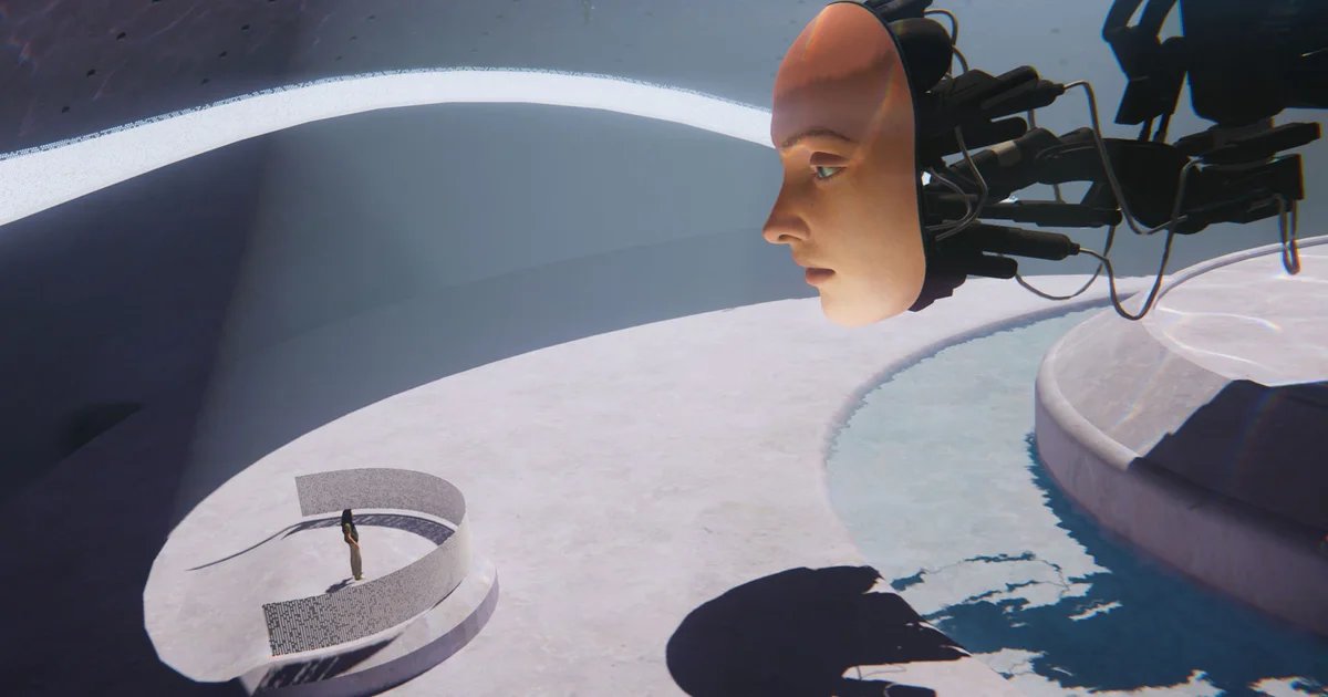 Convince a giant robotic head on a stick it’s not human in Prove You’re Human, the new game from 1000xResist developer