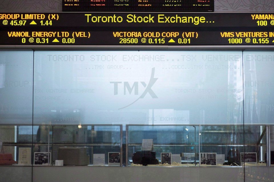 S&P/TSX composite slides more than 100 points, U.S. stock markets gain ground