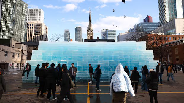 Drake teases album release, prompts crowd chaos with massive ice blocks in downtown Toronto