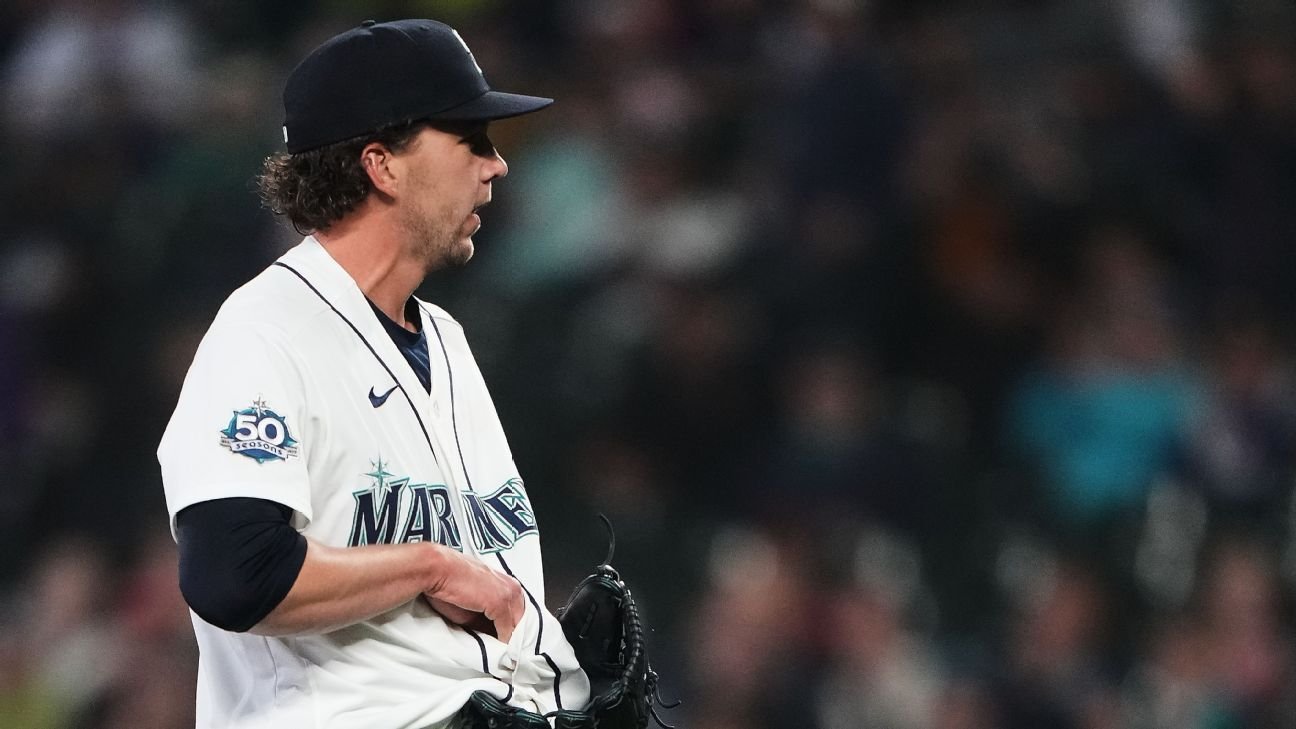 107.8 mph liner lodges in jersey of Mariners’ Logan Gilbert