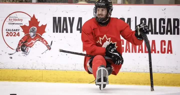 Canada faces off against the United States in para hockey development camp