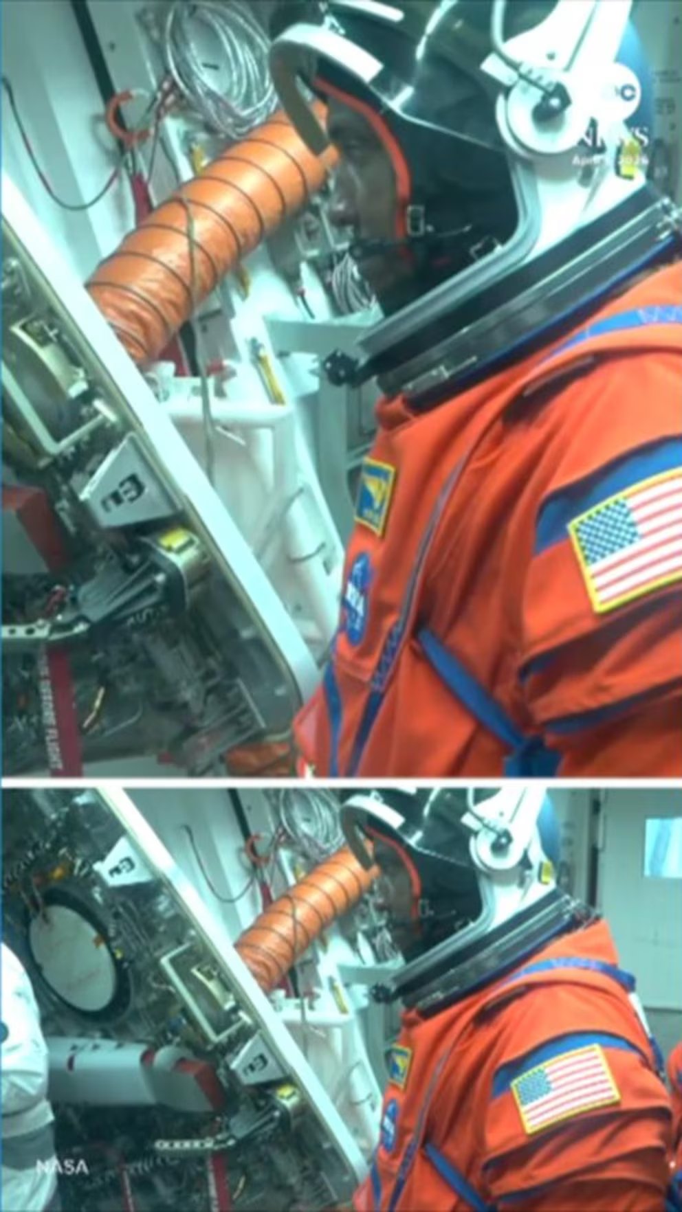 Video Artemis II astronauts begin entering capsule