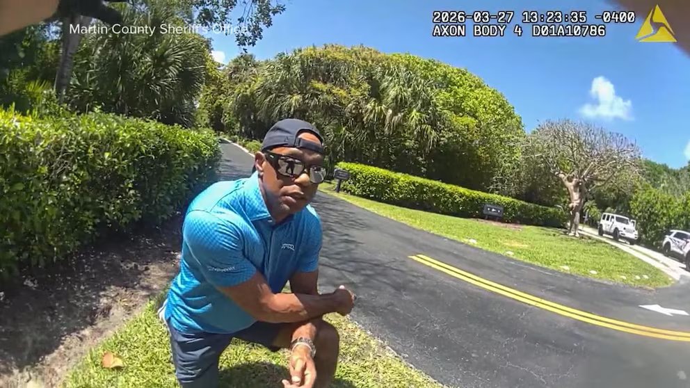 WATCH:  Body camera video shows Tiger Woods' field sobriety tests, DUI arrest after crash