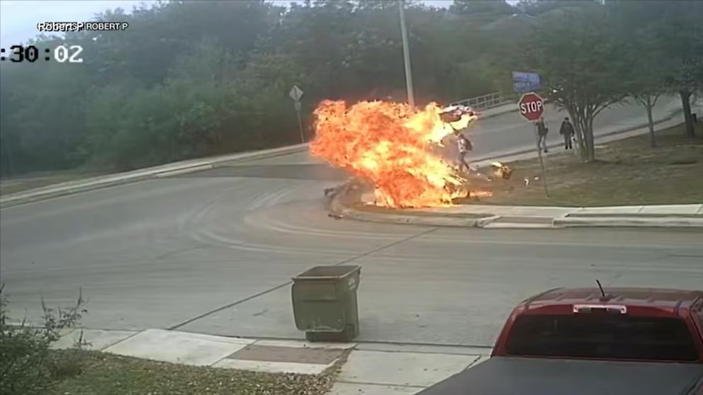 WATCH:  Motorcycle crash narrowly misses children