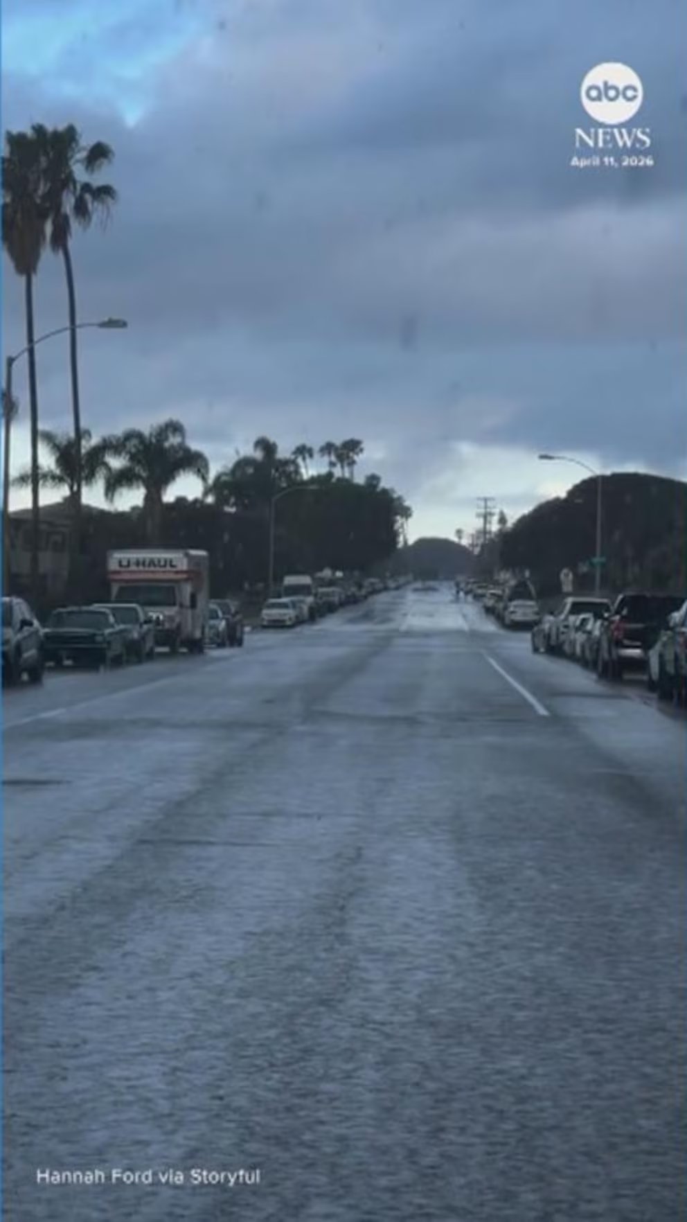 WATCH: California woman finds herself on edge of advancing rain shower