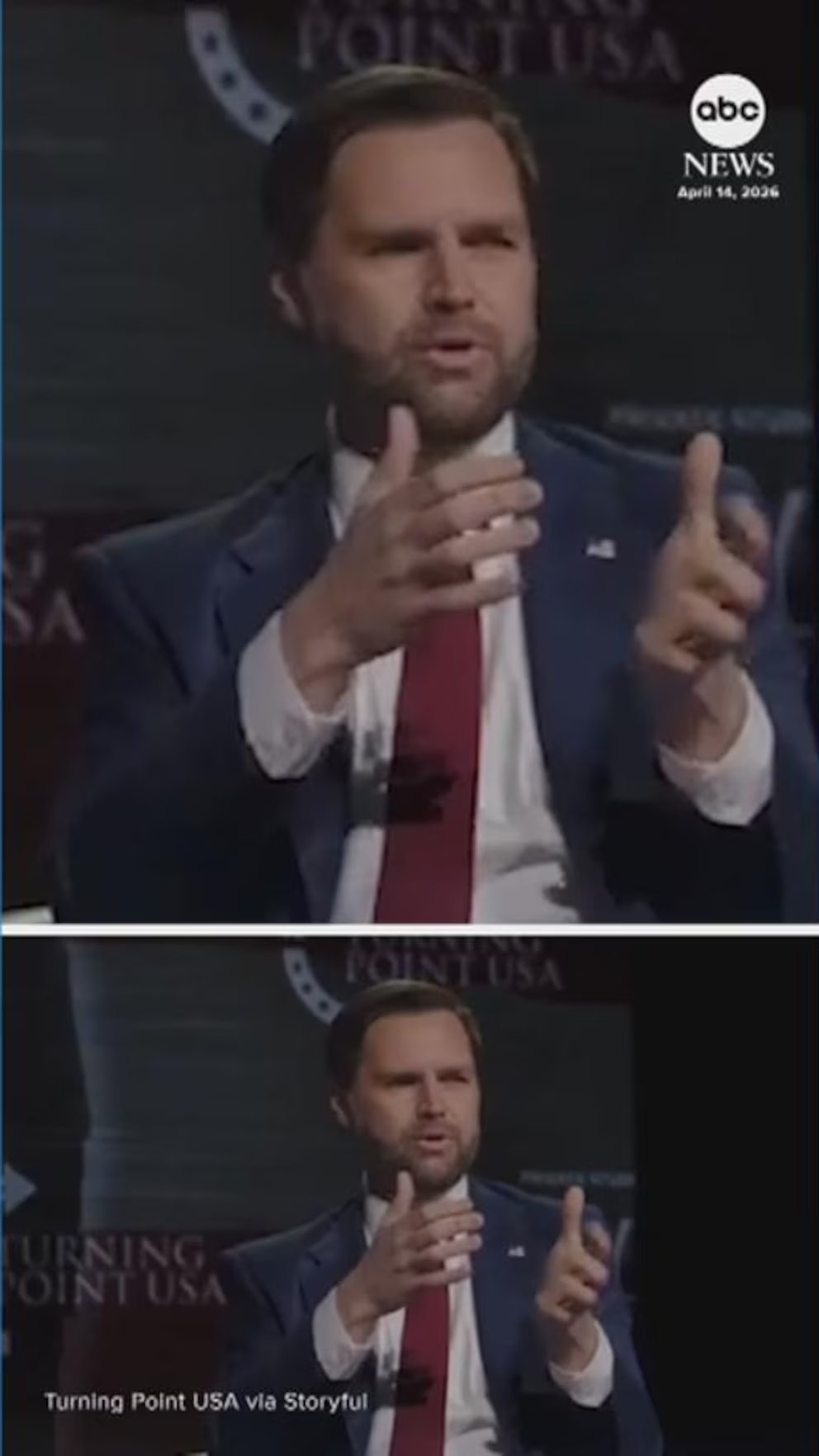 Video JD Vance heckled during Turning Point event