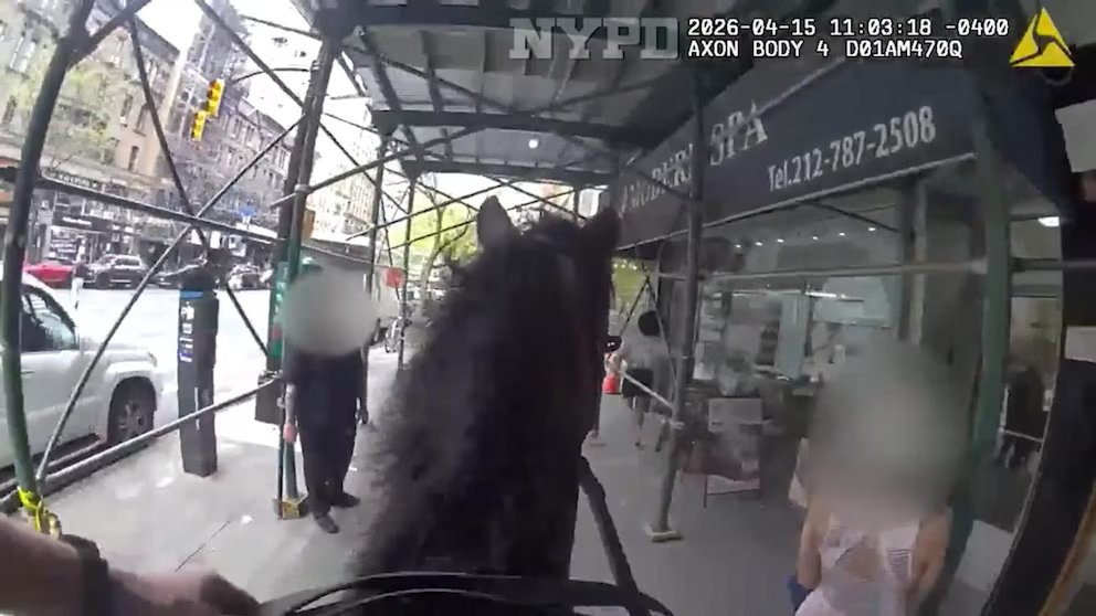 WATCH:  NYPD officer chases suspect through Manhattan on horseback