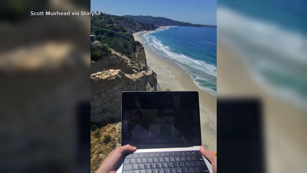 WATCH:  Remote worker paraglides on the job