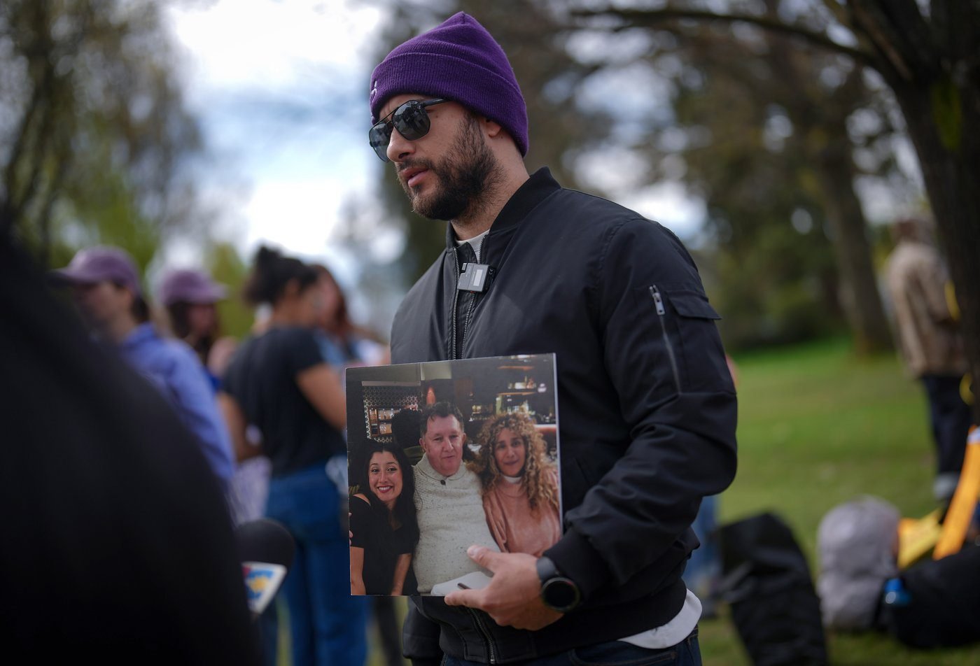 Protesters outside Vancouver’s Lapu Lapu festival marking 1 year after 11 were killed