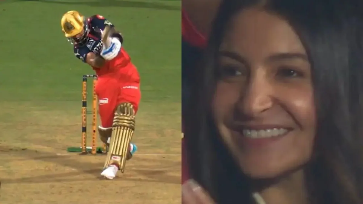 Virat Kohli’s no-look six leaves Anushka Sharma impressed; her reaction goes viral – Watch